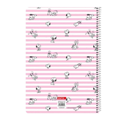 Cahier spirale A4 80 pages quadrillé rose Snoopy Safta