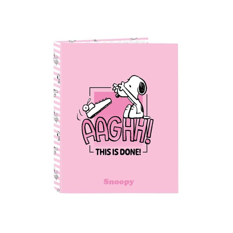 Classeur 4 anneaux Snoopy 25 mm rose Classeur 4 anneaux Snoopy 25 mm rose