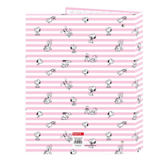 Classeur 4 anneaux Snoopy 25 mm rose