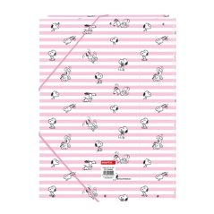 Classeur 3 rabats folio rose Snoopy Safta 26x33,5 cm