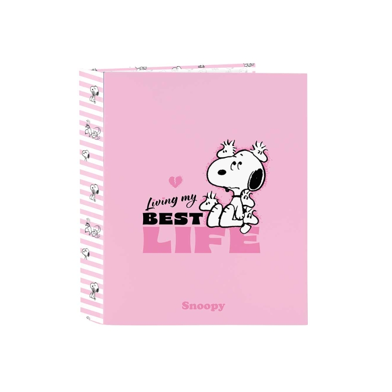 Classeur 4 anneaux folio Snoopy 40 mm rose Classeur 4 anneaux folio Snoopy 40 mm rose