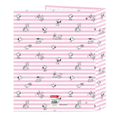 Classeur 4 anneaux folio Snoopy 40 mm rose