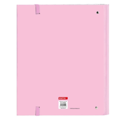 Classeur 4 anneaux A4 Safta Snoopy rose 100 feuilles