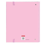 Classeur 4 anneaux A4 Safta Snoopy rose 100 feuilles