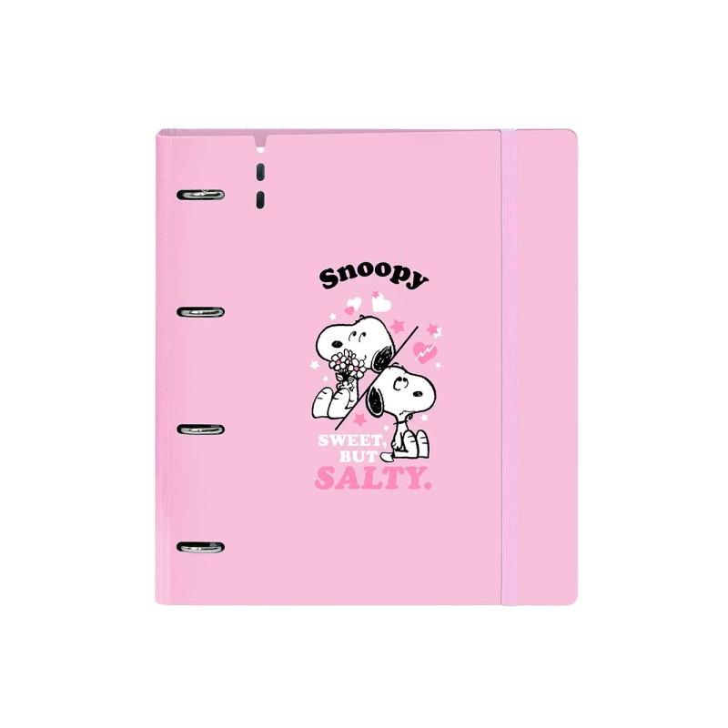 Classeur 4 anneaux A4 Snoopy rose 35 mm Safta Classeur 4 anneaux A4 Snoopy rose 35 mm Safta