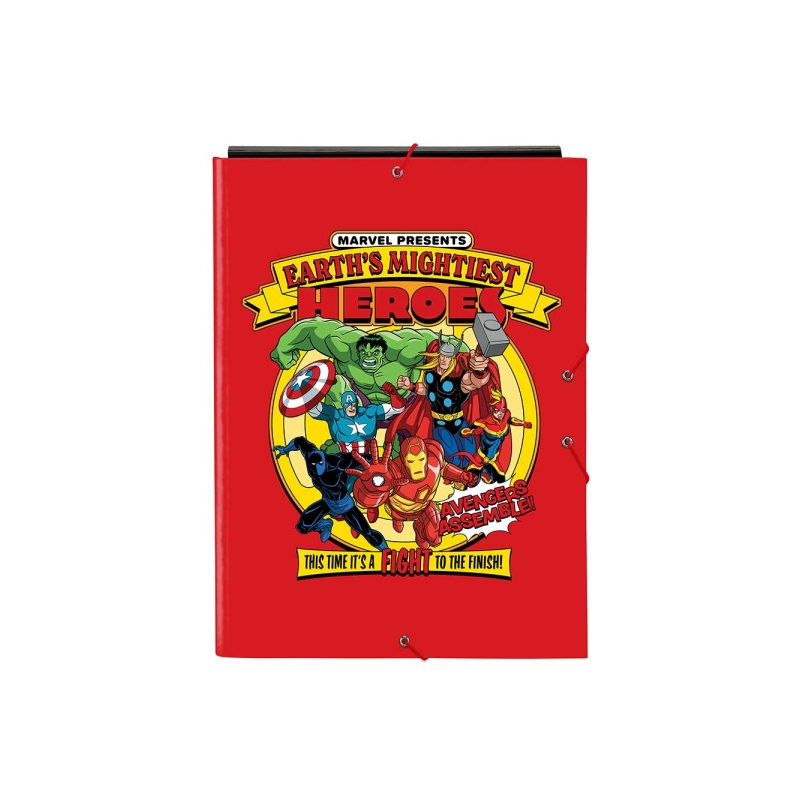 Pochette 3 rabats Avengers rigide rouge format folio