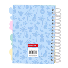 Bloc-notes A6 spirale 80 feuilles bleu pastel Safta