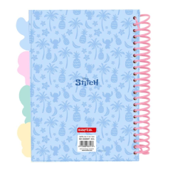 Bloc-notes A5 spirale Stitch bleu pastel 80 pages