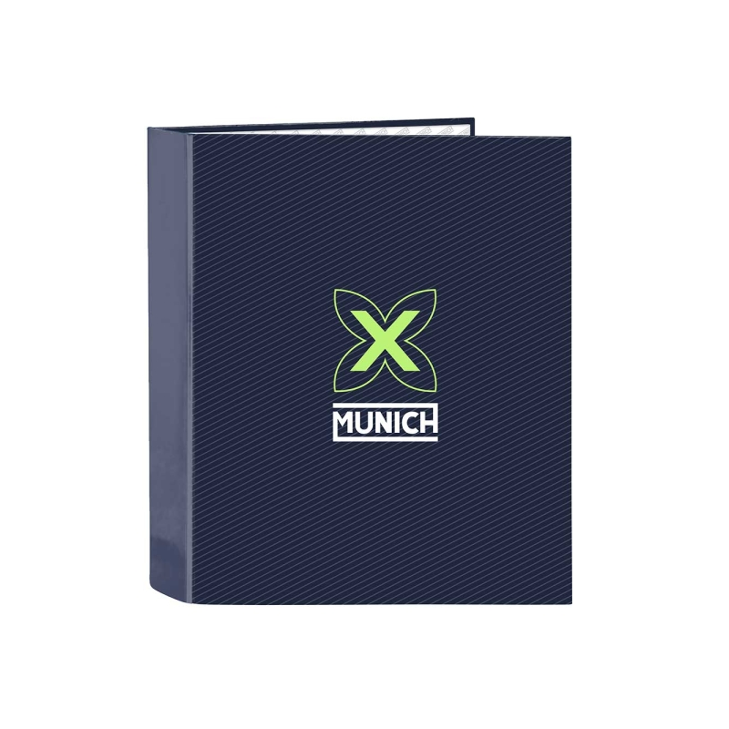 Classeur 4 anneaux Safta Munich folio bleu marine Classeur 4 anneaux Safta Munich folio bleu marine