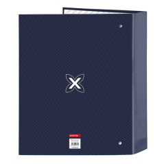 Classeur 4 anneaux Safta Munich folio bleu marine