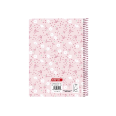 Bloc-notes à spirale Miffy Flowers rose 135 x 179 mm