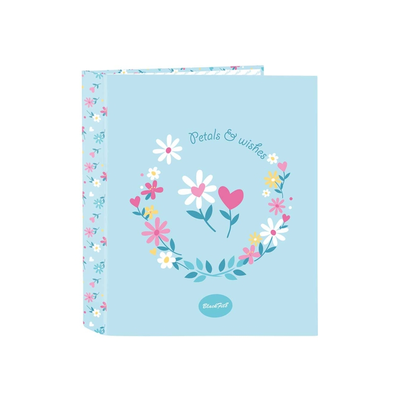 Classeur 4 anneaux Blackfit8 Petalos bleu clair