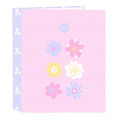 Classeur à anneaux rose pastel