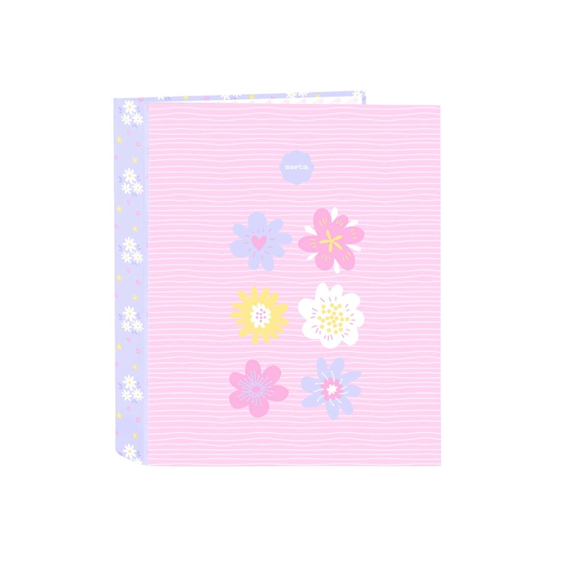 Classeur à anneaux Safta 4 anneaux 40 mm rose pastel Classeur à anneaux Safta 4 anneaux 40 mm rose pastel