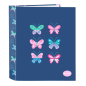 Classeur 4 anneaux Blackfit8 Papillons bleu marine Classeur 4 anneaux Blackfit8 Papillons bleu marine