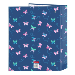 Classeur 4 anneaux Blackfit8 Papillons bleu marine