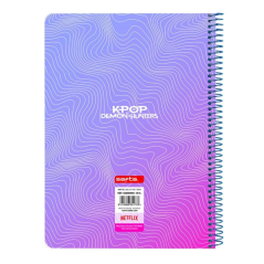 Cahier à spirale A4 quadrillé 80 pages Safta K-Pop multicolore