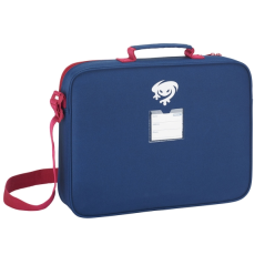 Porte-documents zippé Levante UD rouge et bleu