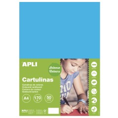 ✅ Apli Medium Bleu Carton A4 170g 50 Feuilles couleur bleu en stock