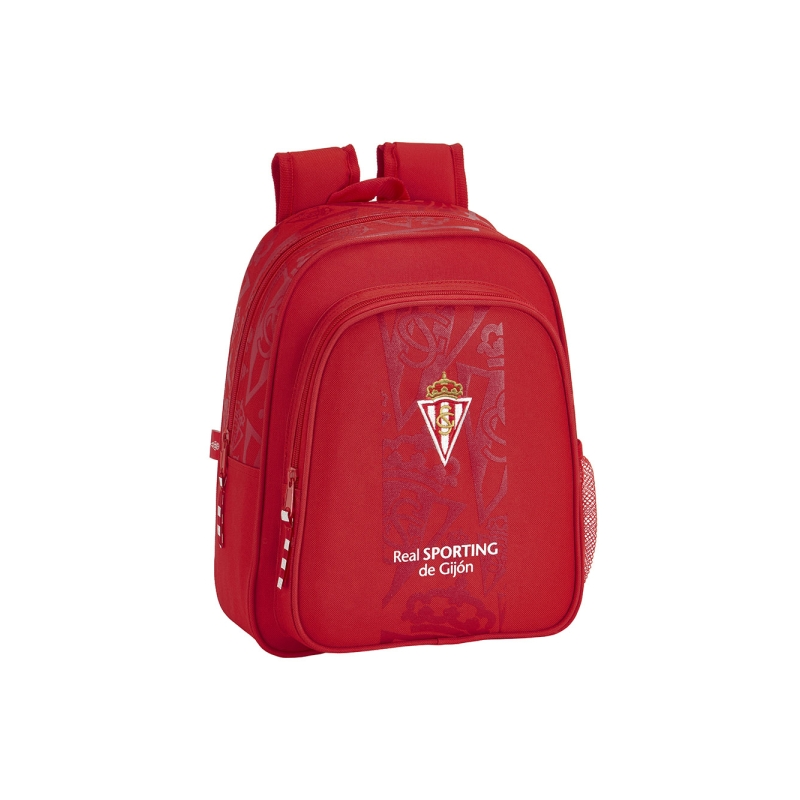Sac à dos enfant Real Sporting de Gijón rouge, adaptable valise Sac à dos enfant Real Sporting de Gijón rouge, adaptable valise