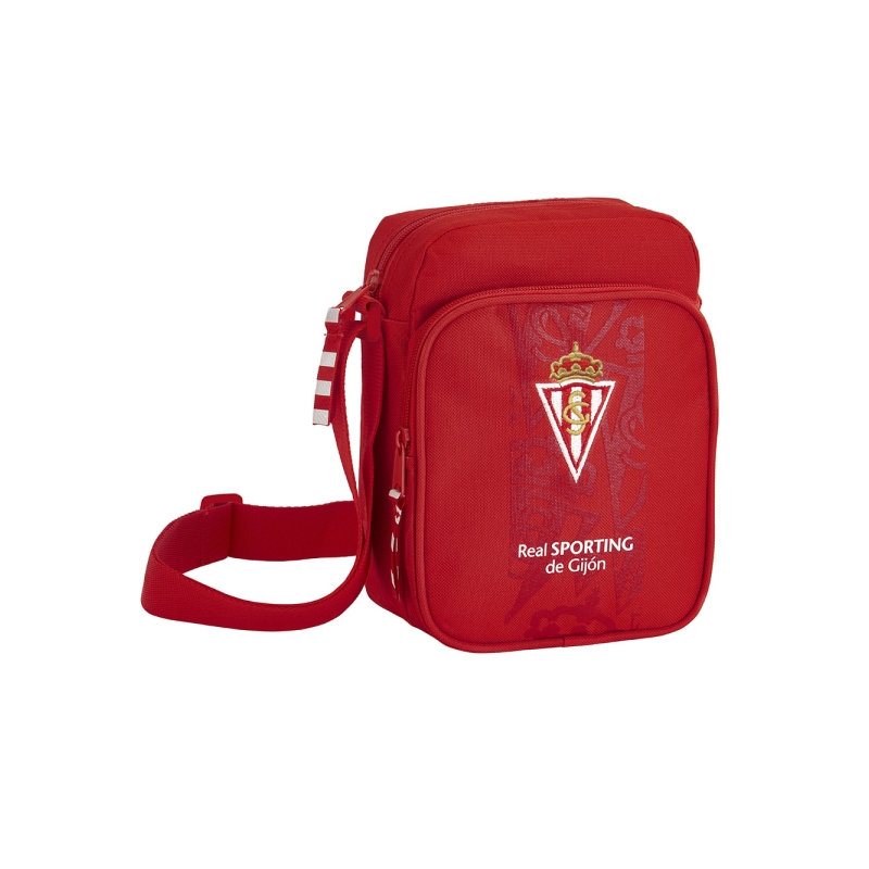 Sac bandoulière Real Sporting de Gijón rouge zippé Sac bandoulière Real Sporting de Gijón rouge zippé