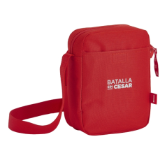 Sac bandoulière Real Sporting de Gijón rouge zippé