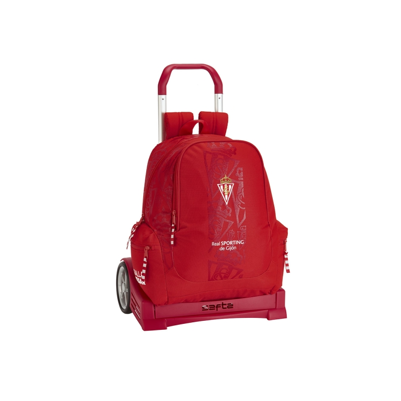 Sac à dos à roulettes Safta Real Sporting Gijón rouge