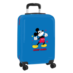 Valise cabine Mickey bleue à roulettes