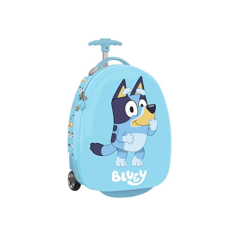 Valise trolley enfant Bluey 40 cm bleue doublée