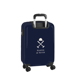 Valise cabine trolley Safta Harper et Neyer bleu marine