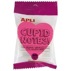 ✅ Apli Notes Adhésives Coeur 70x70mm - Bloc 200 Feuilles - 4 Couleurs Assorties - Fluo couleur Surtido en stock