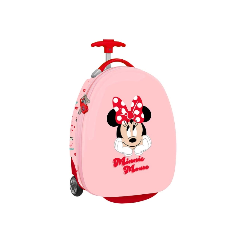 Valise à roulettes Minnie Mouse 40 cm rose pastel