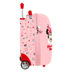 Valise à roulettes Minnie rose pastel