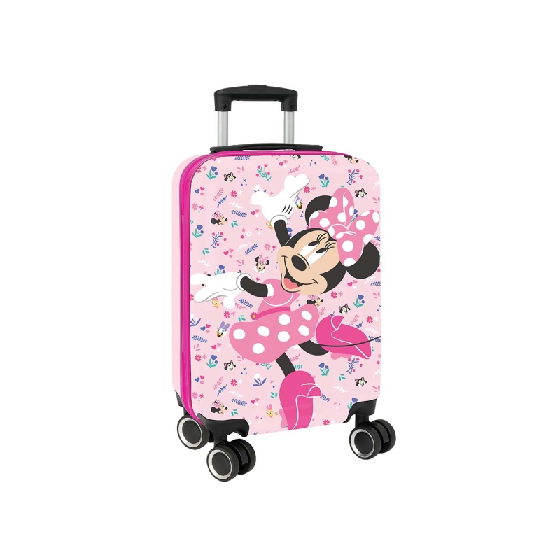 Valise cabine Minnie Mouse à roulettes rose 51 cm