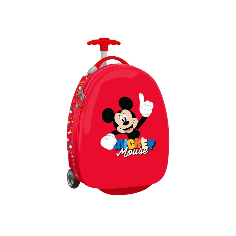Valise à roulettes enfant Mickey Mouse rouge 40 cm