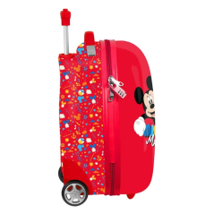 Valise à roulettes enfant rouge Mickey