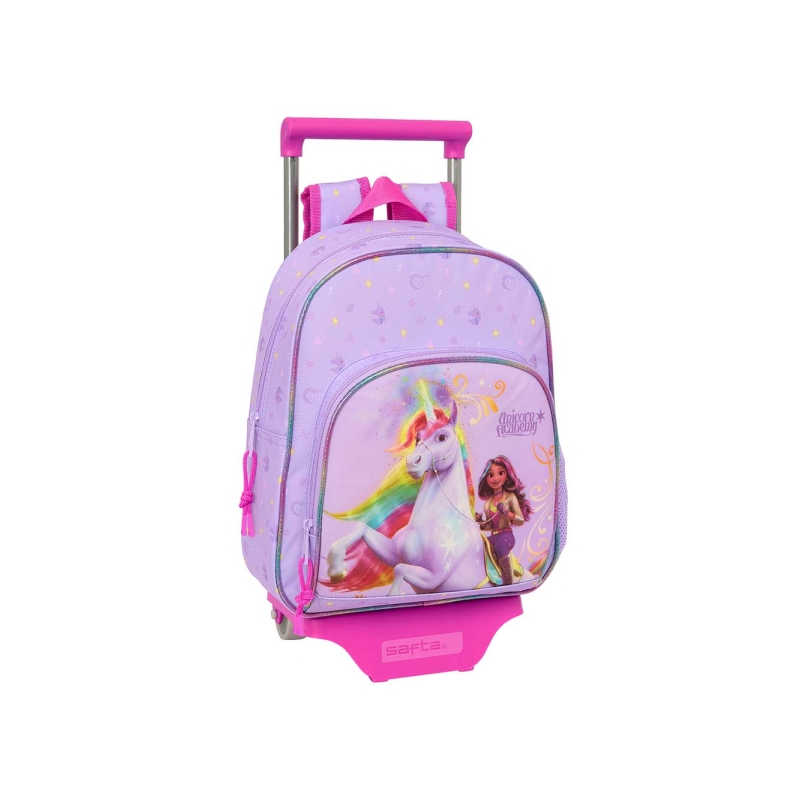 Sac à dos trolley Unicorn Academy rose Safta