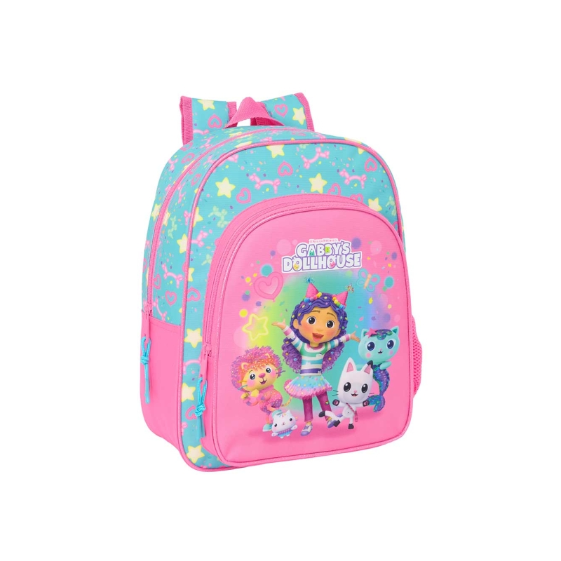 Sac à dos enfant Gabby's Dollhouse rose avec porte-bouteille Sac à dos enfant Gabby's Dollhouse rose avec porte-bouteille