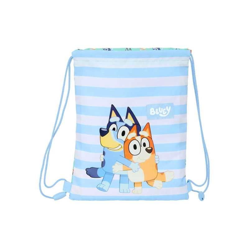 Sac plat Bluey Sisters 3L bleu avec poche zippée Sac plat Bluey Sisters 3L bleu avec poche zippée
