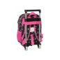 Sac à dos trolley Kuromi noir rose avec porte-bouteille Sac à dos trolley Kuromi noir rose avec porte-bouteille