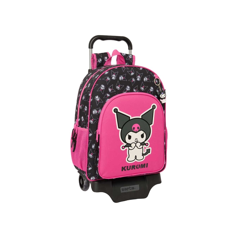 Sac à dos trolley amovible Kuromi noir rose Sac à dos trolley amovible Kuromi noir rose