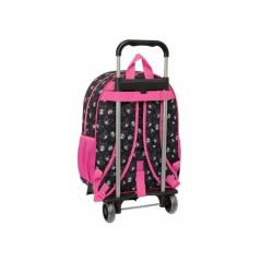 Sac à dos trolley amovible Kuromi noir rose