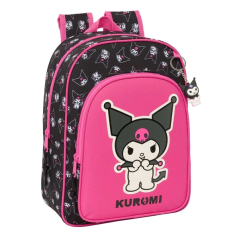Sac à dos enfant Kuromi noir rose