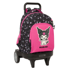 Sac à dos trolley Kuromi noir rose