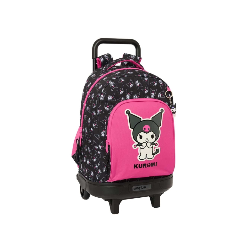 Sac à dos trolley Kuromi noir rose