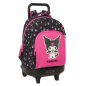 Sac à dos trolley Kuromi noir rose