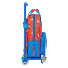 Sac à dos trolley rouge bleu