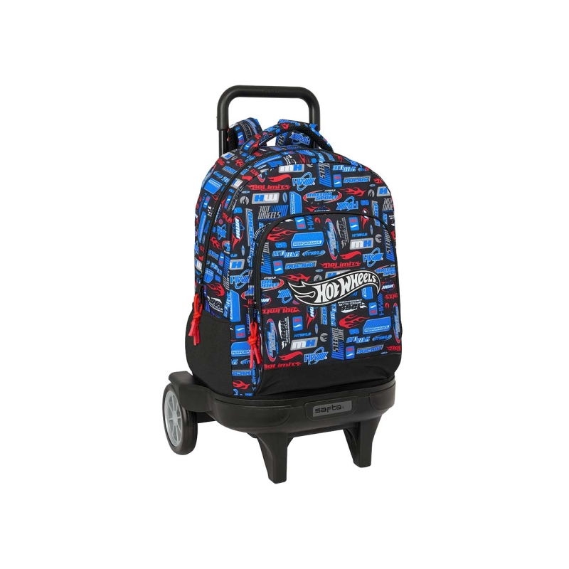 Sac à dos trolley Hot Wheels bleu avec poche amovible Sac à dos trolley Hot Wheels bleu avec poche amovible