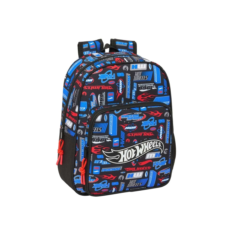 Sac à dos enfant Hot Wheels bleu avec porte-bouteille Sac à dos enfant Hot Wheels bleu avec porte-bouteille