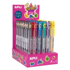 boîte stylos gel fruits colorés